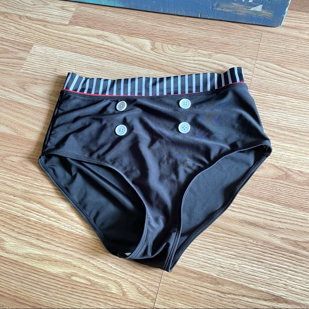 Pinup Sailor type bathing suit bottom black white red sexy fun would say SM-Med